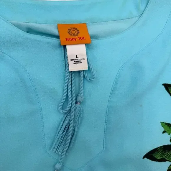 Ruby Rd Palm Tree Boho Top - Picture 3 of 4